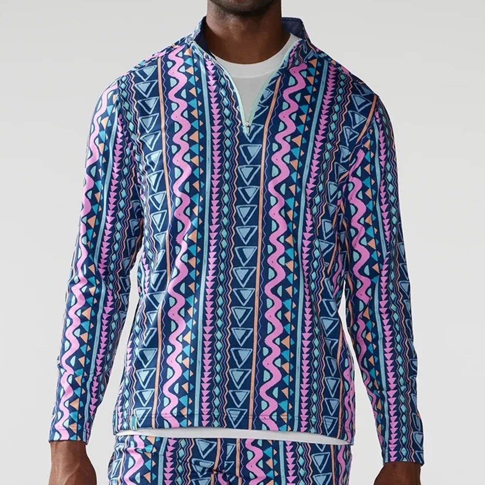 Chubbies Men’s The Hammer Quarter Zip Long Sleeve Pullover Top Size S